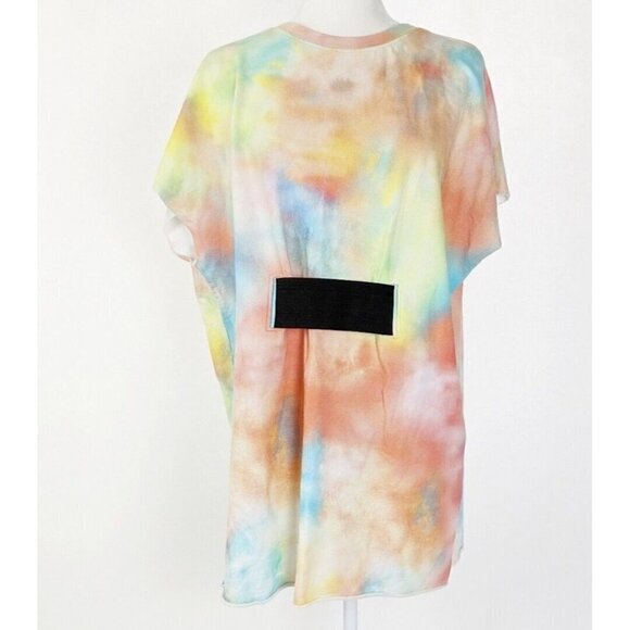 Zara Trafaluc Sz M Tie Dye Print Oversized Sweatshirt Shift Dress 80s Colorful - Picture 4 of 12